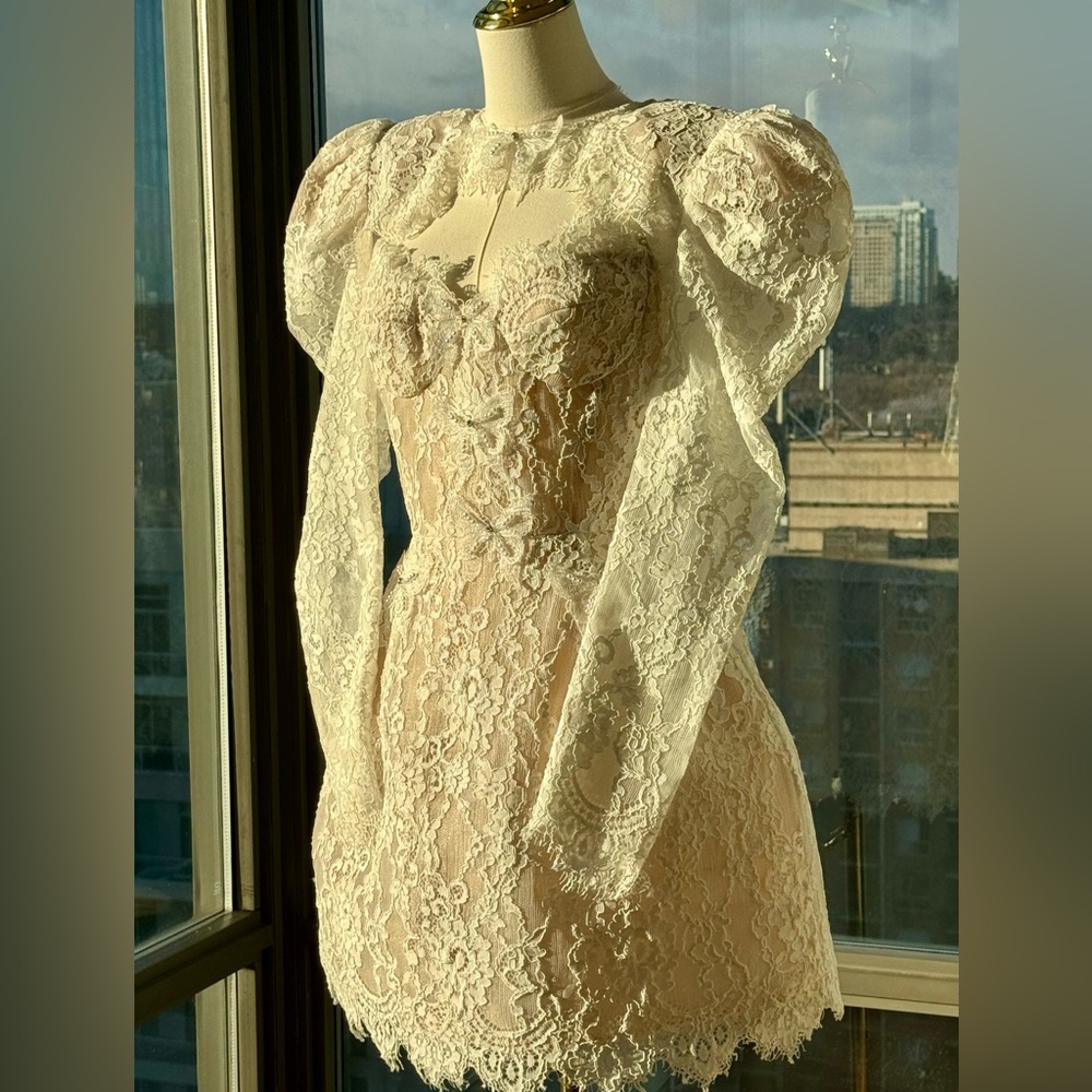 BRONX & BANCO Colette Blanc Lace Bolero, White, Sz L / US 8 - Picture 4 of 15
